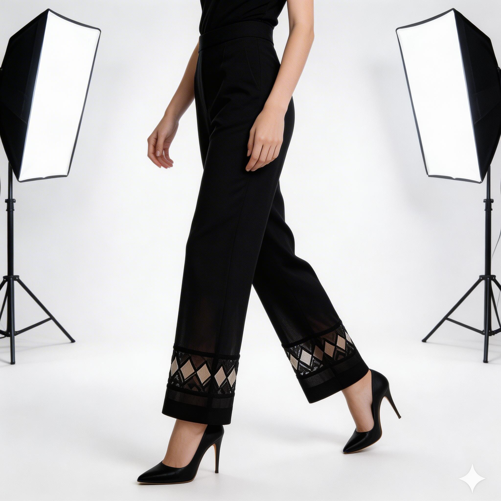 Elegant Black Straight-Fit Trousers