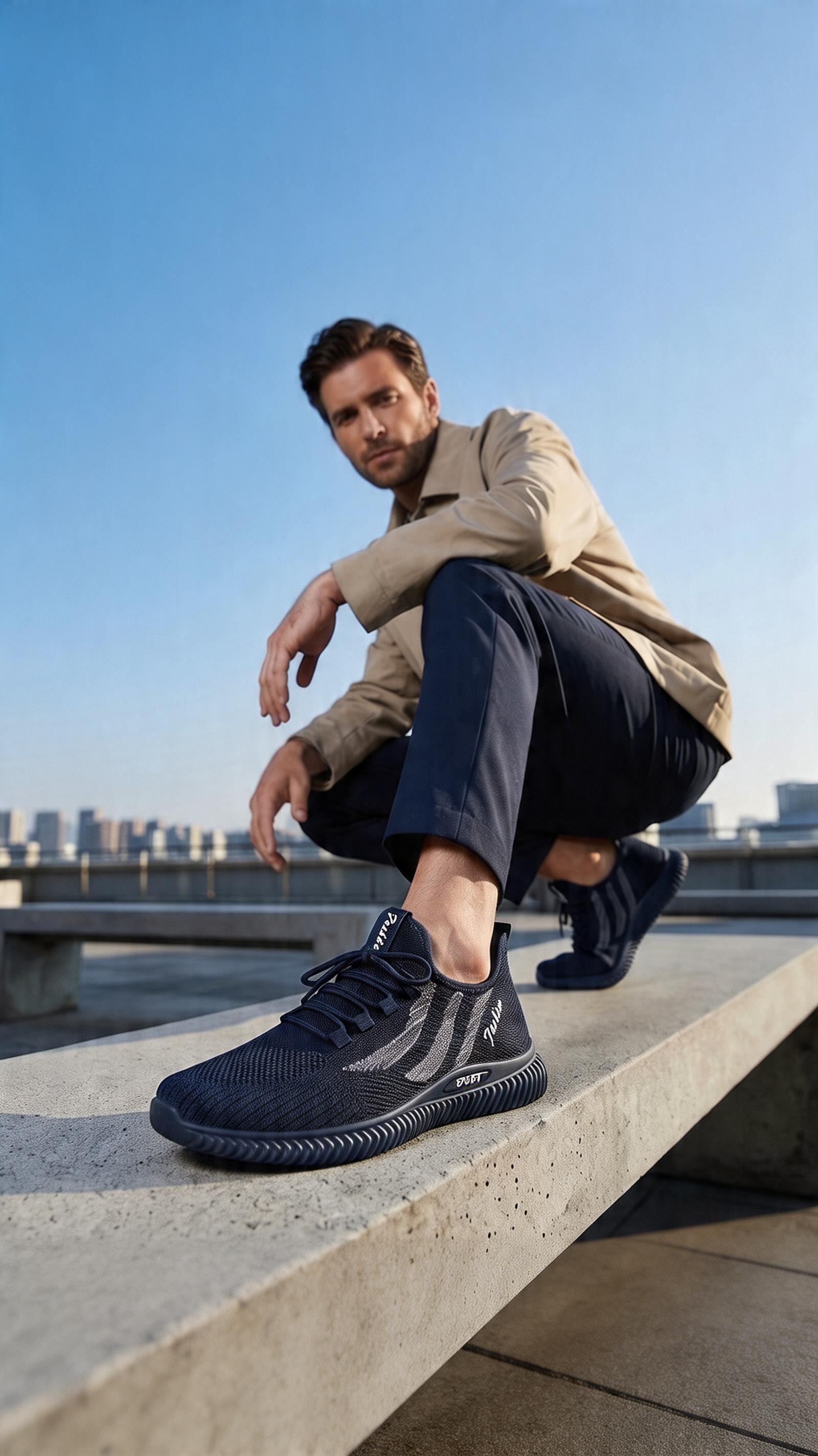 Comfort Zon Men's Navy Breathable Casual Athletic Sneakers