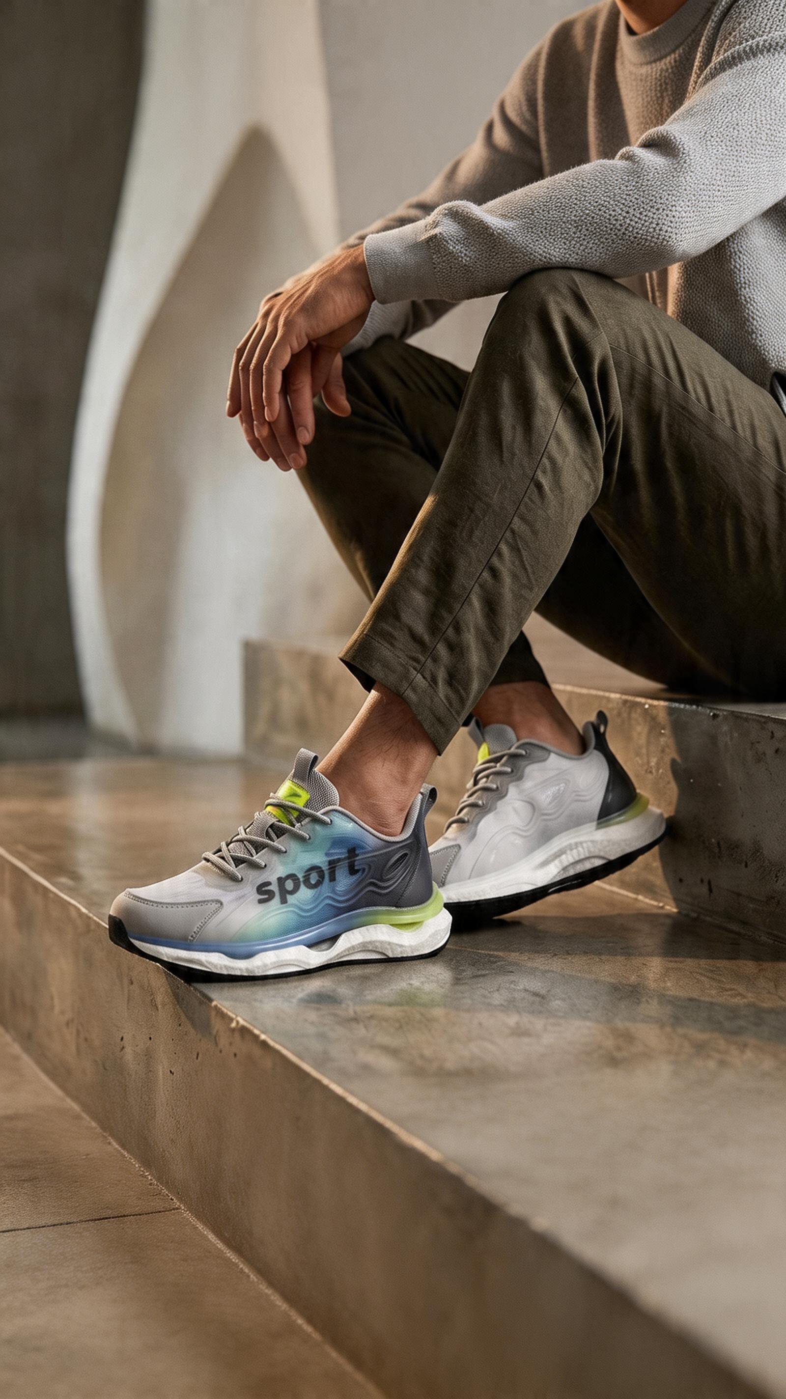 Comfort Zon Men's Gradient Sport Athletic Sneakers