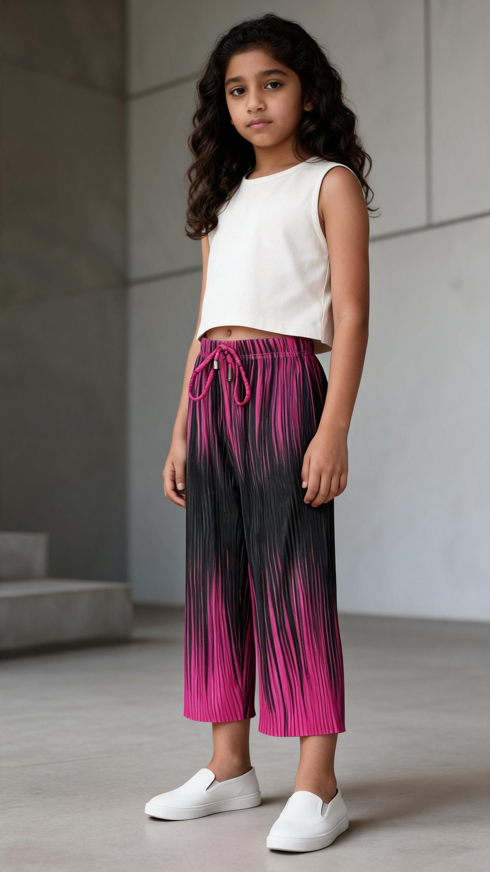 Girls' Sleeveless Crop Top & Culottes Set