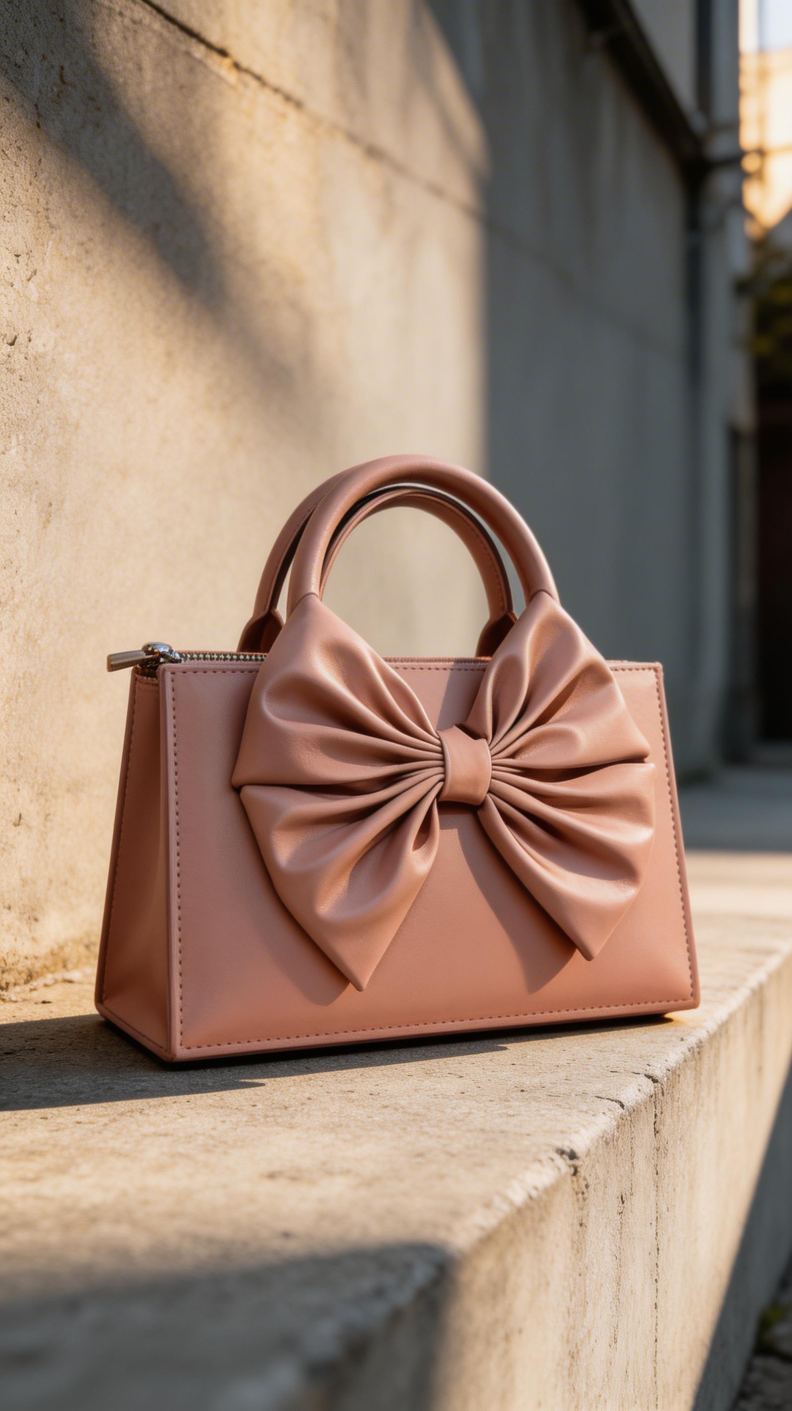 Fleur Bow Handbag in Elegant PU Leather