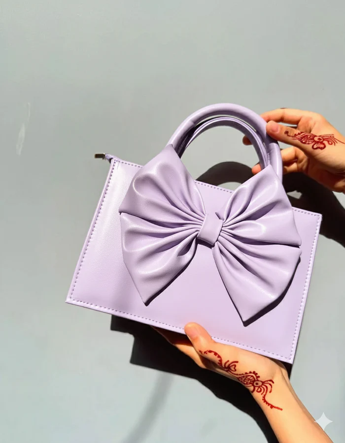 Fleur Bow Handbag in Elegant PU Leather