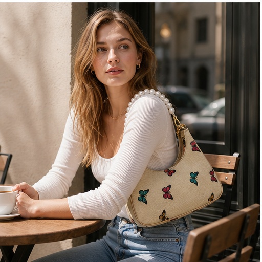 EliteCharm White Stylish Ladies Shoulder Bag