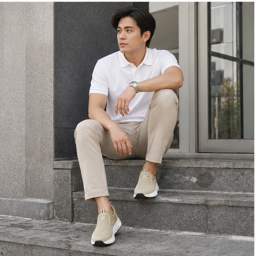 Beige Slip-On Sneakers for Men