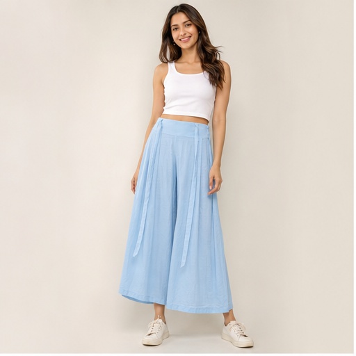 Light Blue High Waist Wide Leg Palazzo